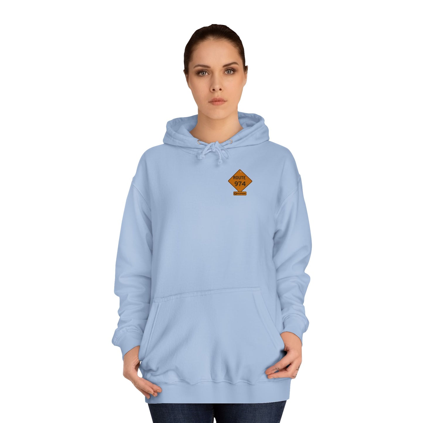 Sweat à Capuche Quocumque "Route 974", Hoodie, Unisexe, élégance, sobriété, Adulte, Homme, Femme, Sportif, Île de La Réunion