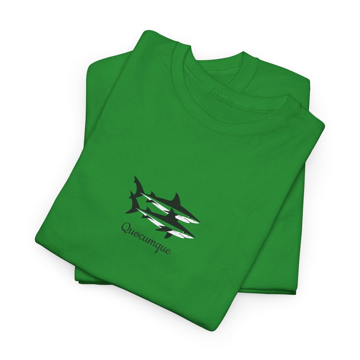 T-shirt Quocumque, Requin Duo, Île de La Réunion, Poissons, Confort Coton, Elégant, Souvenir Unique, Cadeau, Unisexe, Esprit Voyageur, Créole, Bourbon