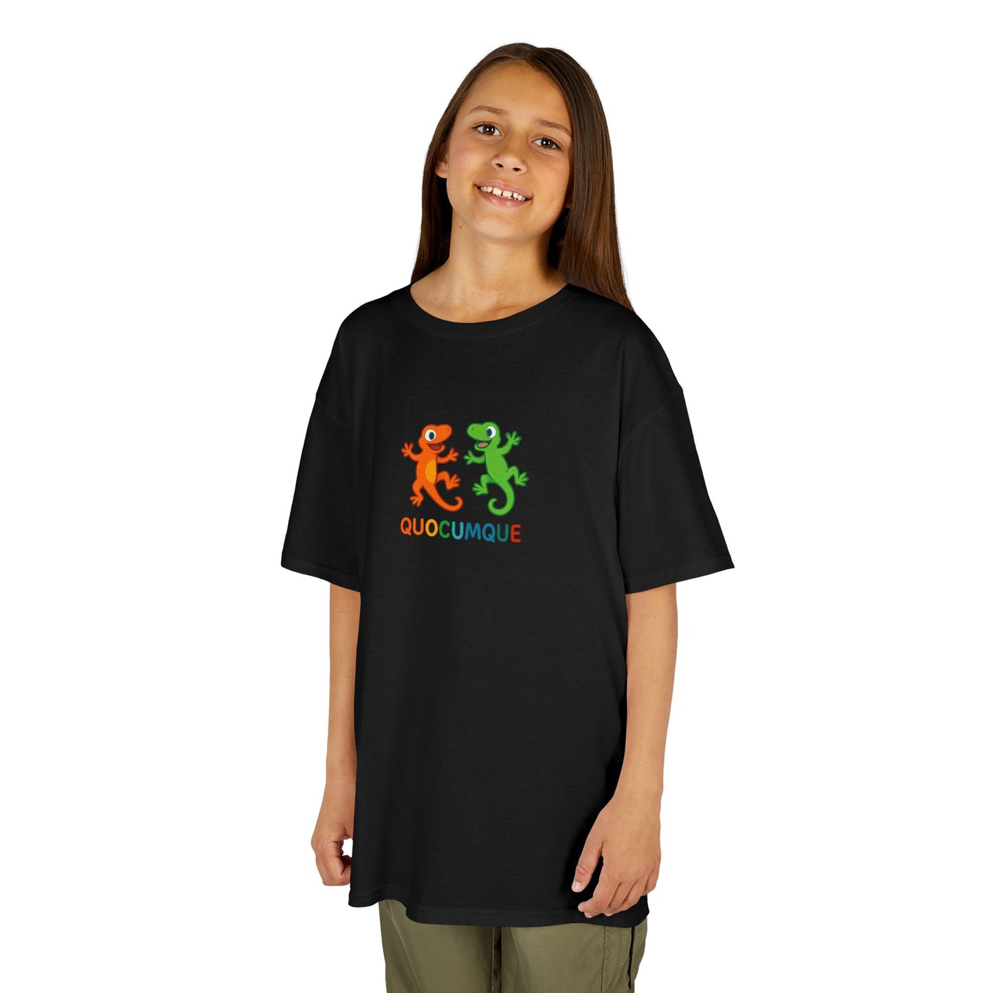 T-shirt Quocumque, "Margouillat Duo", Animal Mascotte Réunion, Douceur Coton, Pour les enfants de 5-6 ans( Taille XS), Pour les 7-8 ans( taille S), Pour les 9-10 ans( taille M), Pour les 11-12 ans( taille L), Pour les 13-14 ans( taille XLS)