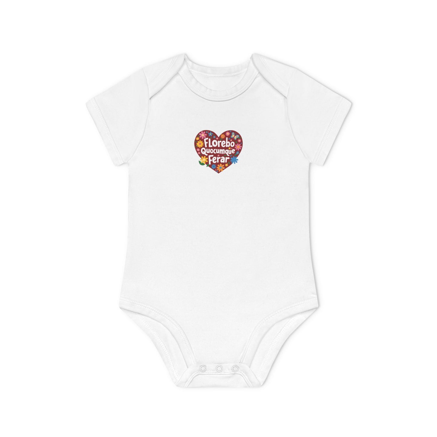 Body Bébé "Florebo Quocumque Ferar", Île de La Réunion, Douceur Coton, Cadeau Naissance, Confort Coton Bio, Style Unique, Cadeau Parfait