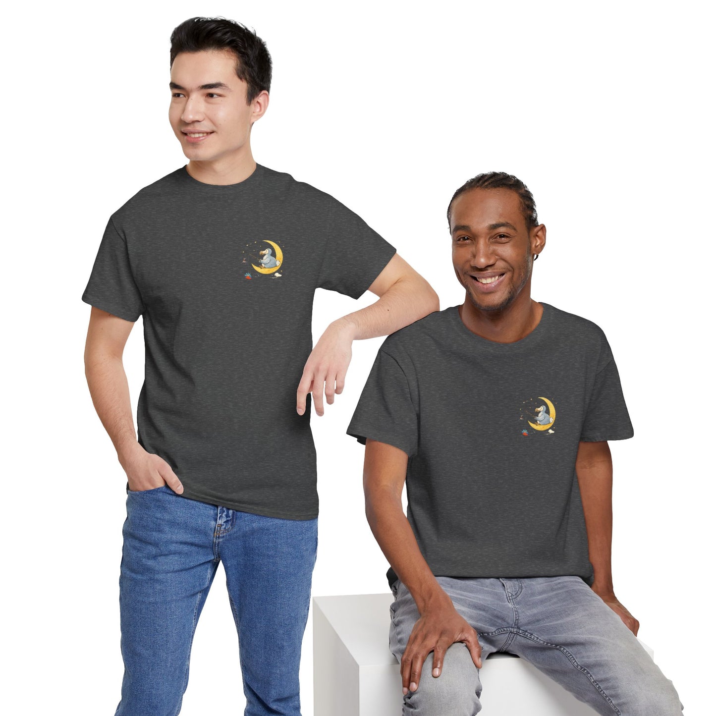 T-shirt "Dodo Lune ", Île de La Réunion", Confort Coton, Sobre, Elégant, Souvenir Unique, Cadeau, Unisexe, Esprit Voyageur