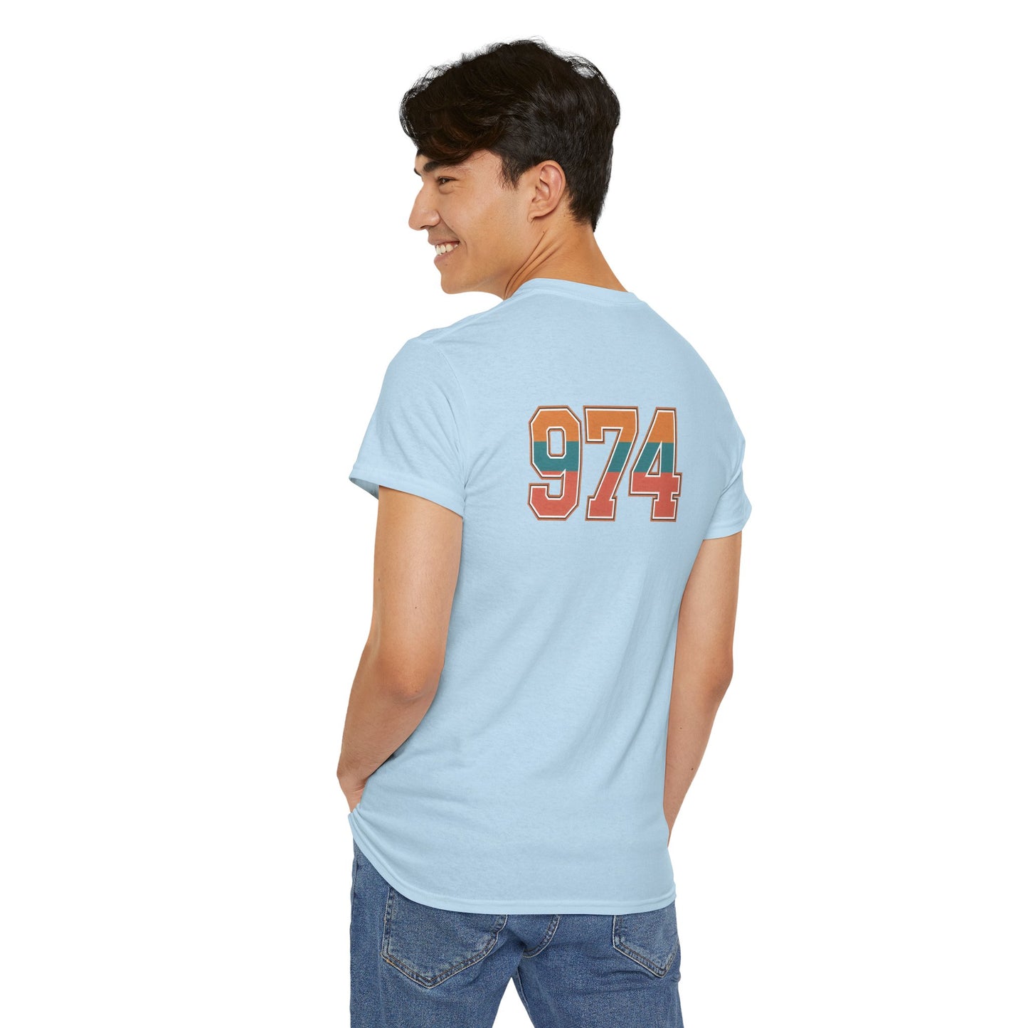 T-shirt " 974 ", Destination Île de La Réunion, Confort Coton, Sobre, Elégant, Souvenir Unique, Vêtement Adulte, Unisexe, Esprit Voyageur