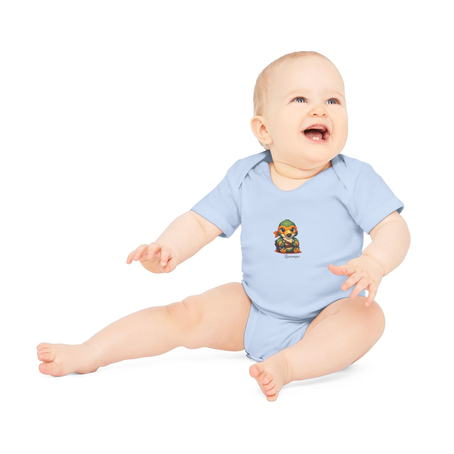Body Bébé "Dodo Ninja Orange", Île de La Réunion, Douceur Coton, Cadeau Naissance, Confort Coton Bio, Style Unique, Cadeau Parfait