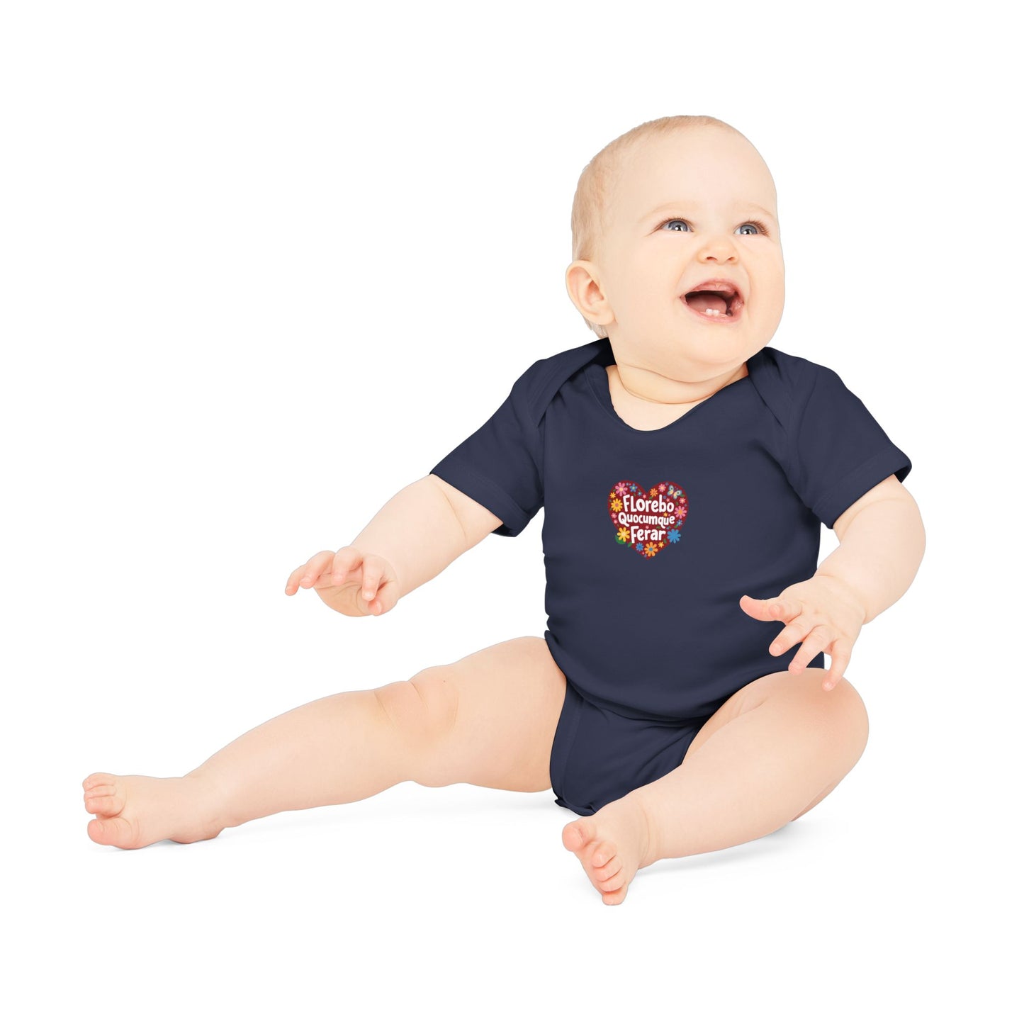 Body Bébé "Florebo Quocumque Ferar", Île de La Réunion, Douceur Coton, Cadeau Naissance, Confort Coton Bio, Style Unique, Cadeau Parfait