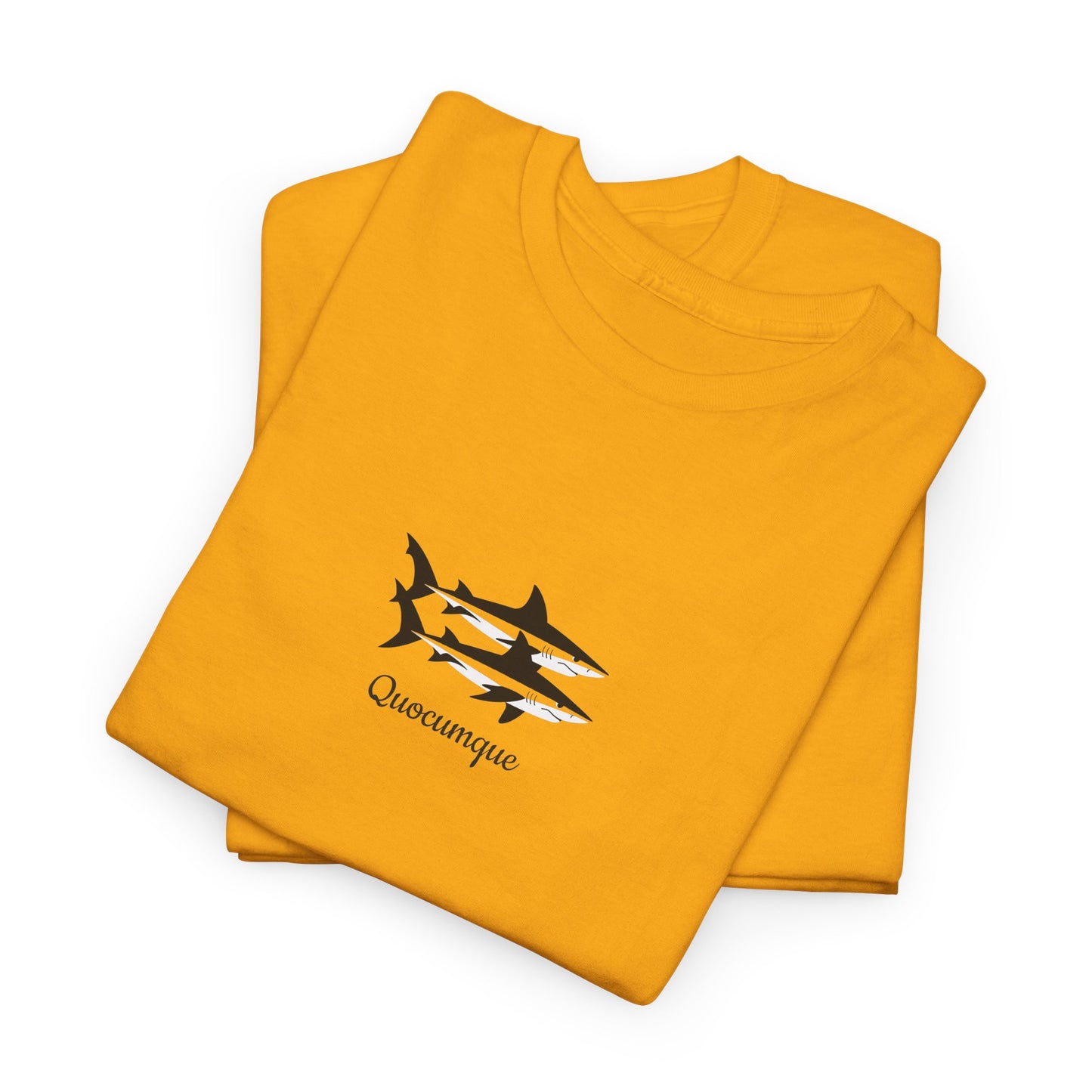 T-shirt Quocumque, Requin Duo, Île de La Réunion, Poissons, Confort Coton, Elégant, Souvenir Unique, Cadeau, Unisexe, Esprit Voyageur, Créole, Bourbon