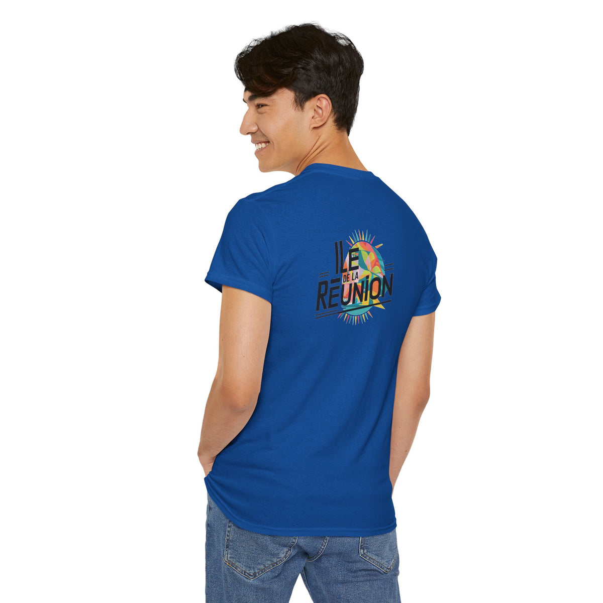 T-shirt "Île de La Réunion", Confort Coton, Sobre, Elégant, Souvenir Unique, Cadeau, Unisexe, Esprit Voyageur, Adulte