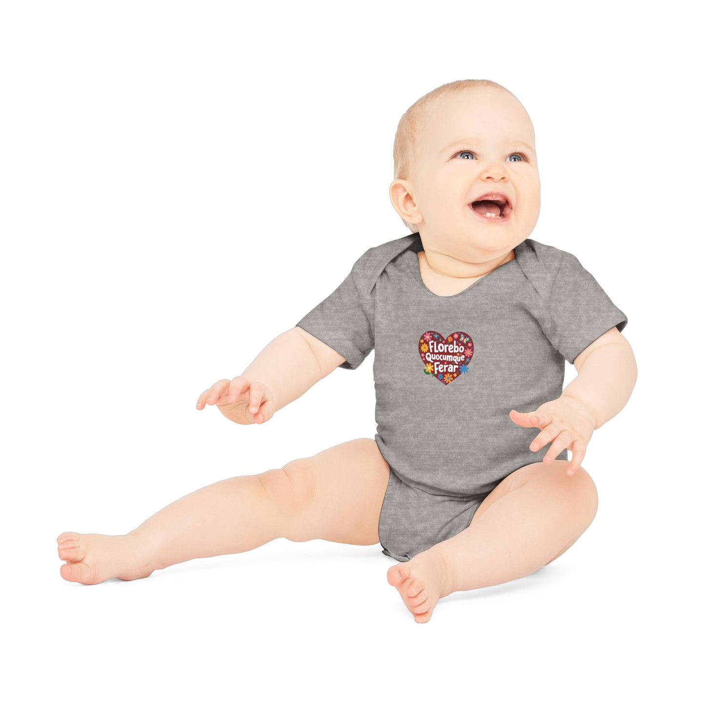 Body Bébé "Florebo Quocumque Ferar", Île de La Réunion, Douceur Coton, Cadeau Naissance, Confort Coton Bio, Style Unique, Cadeau Parfait