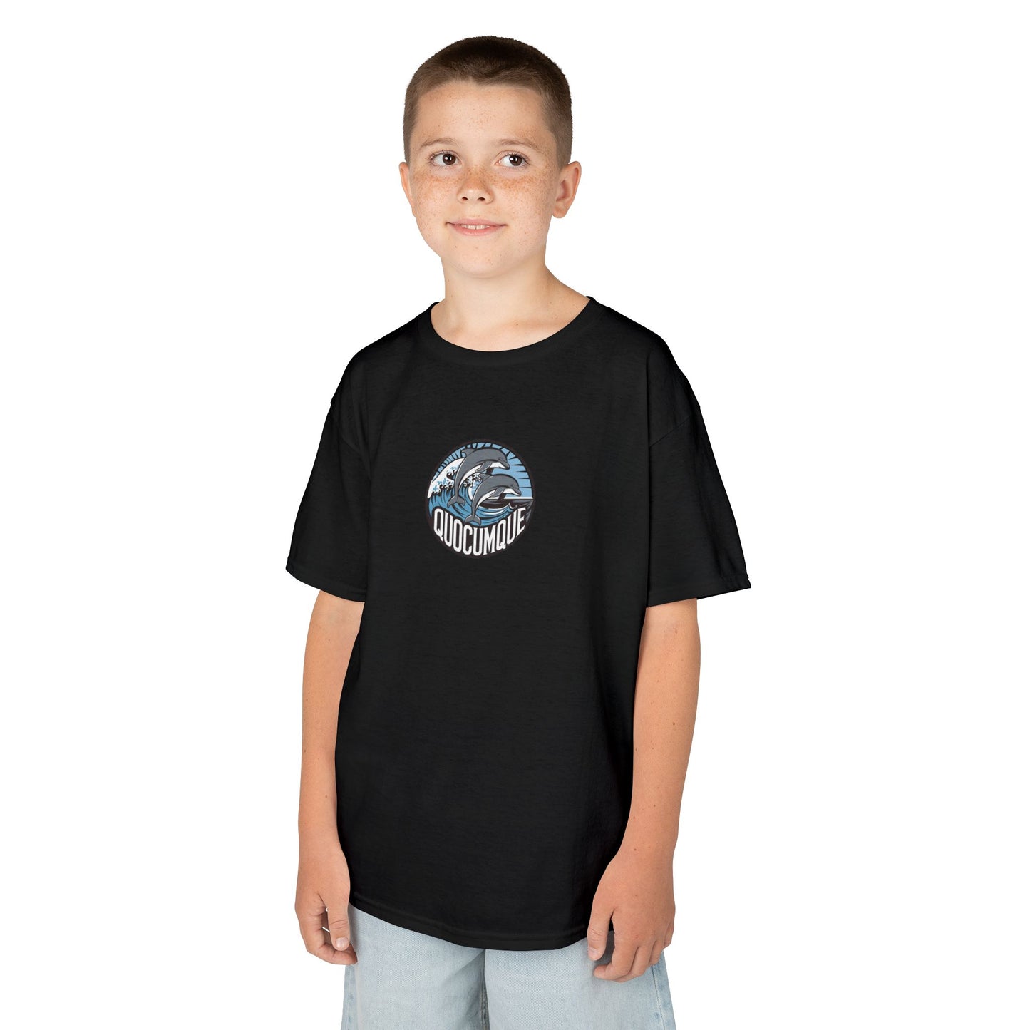 T-shirt Quocumque, Dauphin, Mammifère Marin, Douceur Coton, Pour les enfants de 5-6 ans( Taille XS), Pour les 7-8 ans( taille S), Pour les 9-10 ans( taille M), Pour les 11-12 ans( taille L), Pour les 13-14 ans( taille XL)