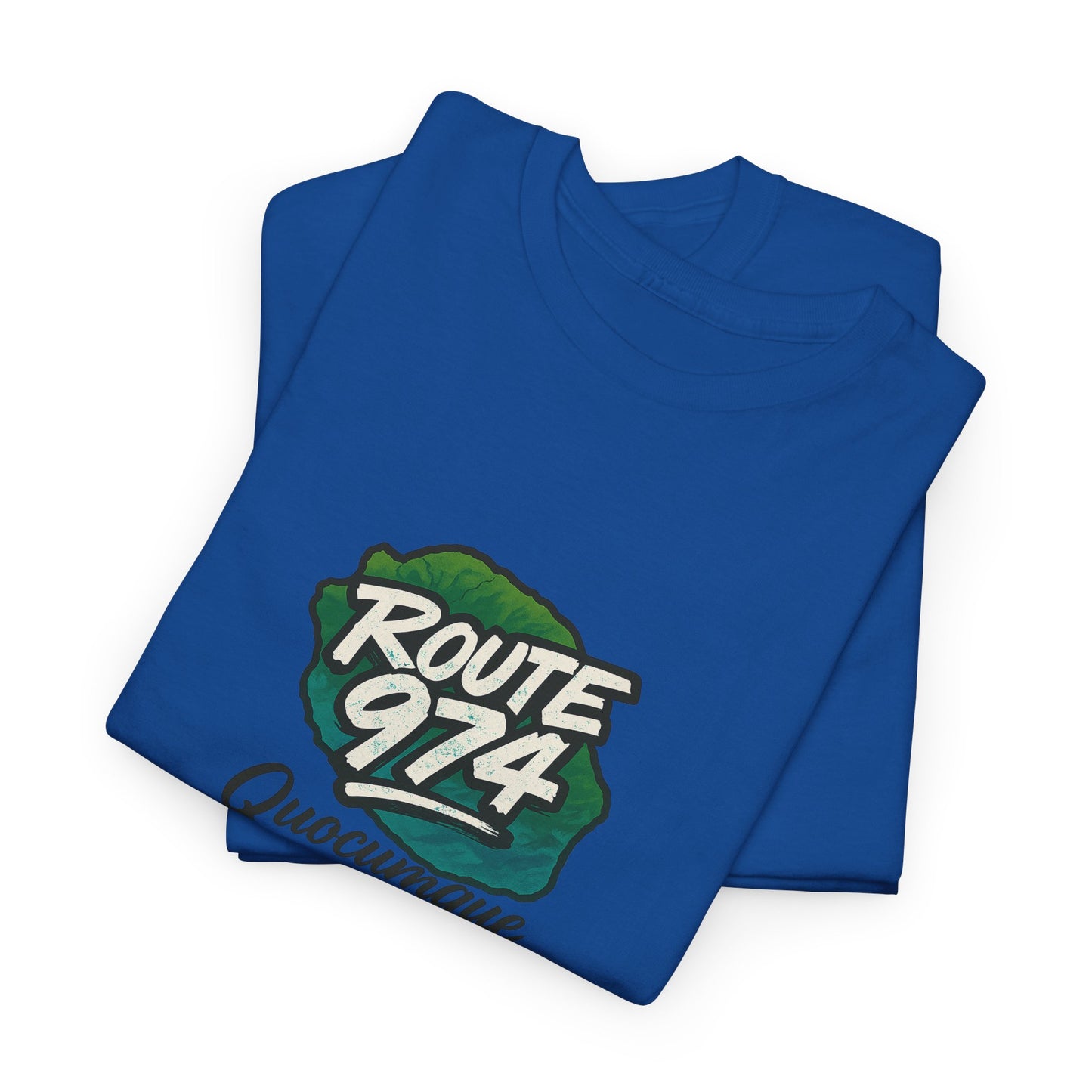 T-shirt "Route 974", Destination Île de La Réunion, Confort Coton, Sobre, Elégant, Souvenir Unique, Cadeau, Unisexe, Esprit Voyageur