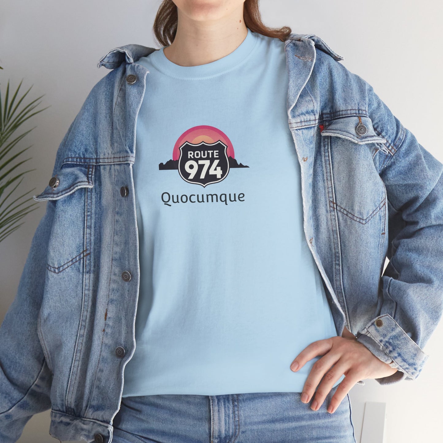 T-shirt "Route 974", Destination île de La Réunion, Confort Coton, Sobre, Elégant, Souvenir Unique, Cadeau, Unisexe, Esprit Voyageur