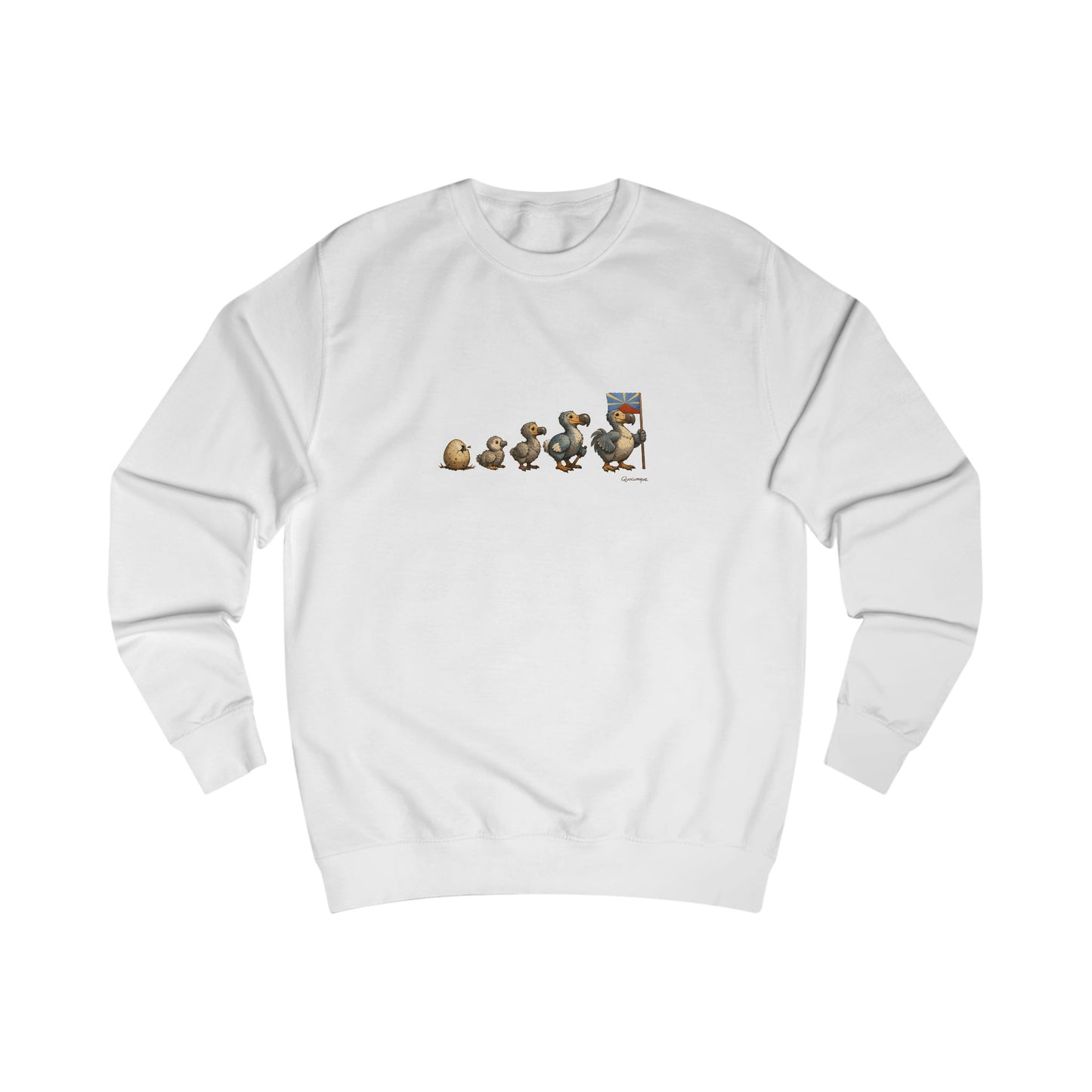 Sweat-shirt Quocumque, " Dodo Evolution ", Île de La Réunion, Confort Coton, Elégant, Souvenir Unique, Cadeau, Unisexe, Esprit Voyageur, Créole, Bourbon