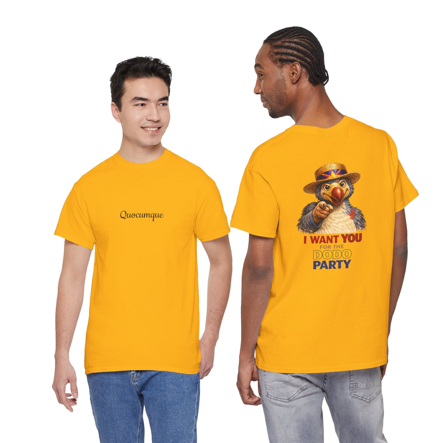 T-shirt " Dodo Party", Destination Île de La Réunion, Confort Coton, Sobre, Elégant, Souvenir Unique, Vêtement Adulte, Unisexe, Esprit Voyageur