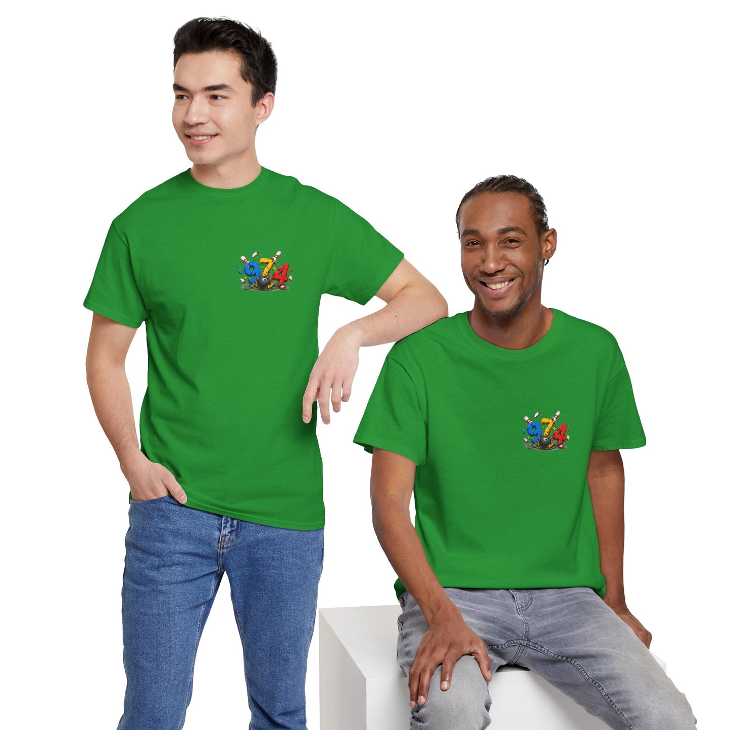 T-shirt " 974 Bowling ", Destination Île de La Réunion, Confort Coton, Sobre, Elégant, Souvenir Unique, Vêtement Adulte, Unisexe, Esprit Voyageur