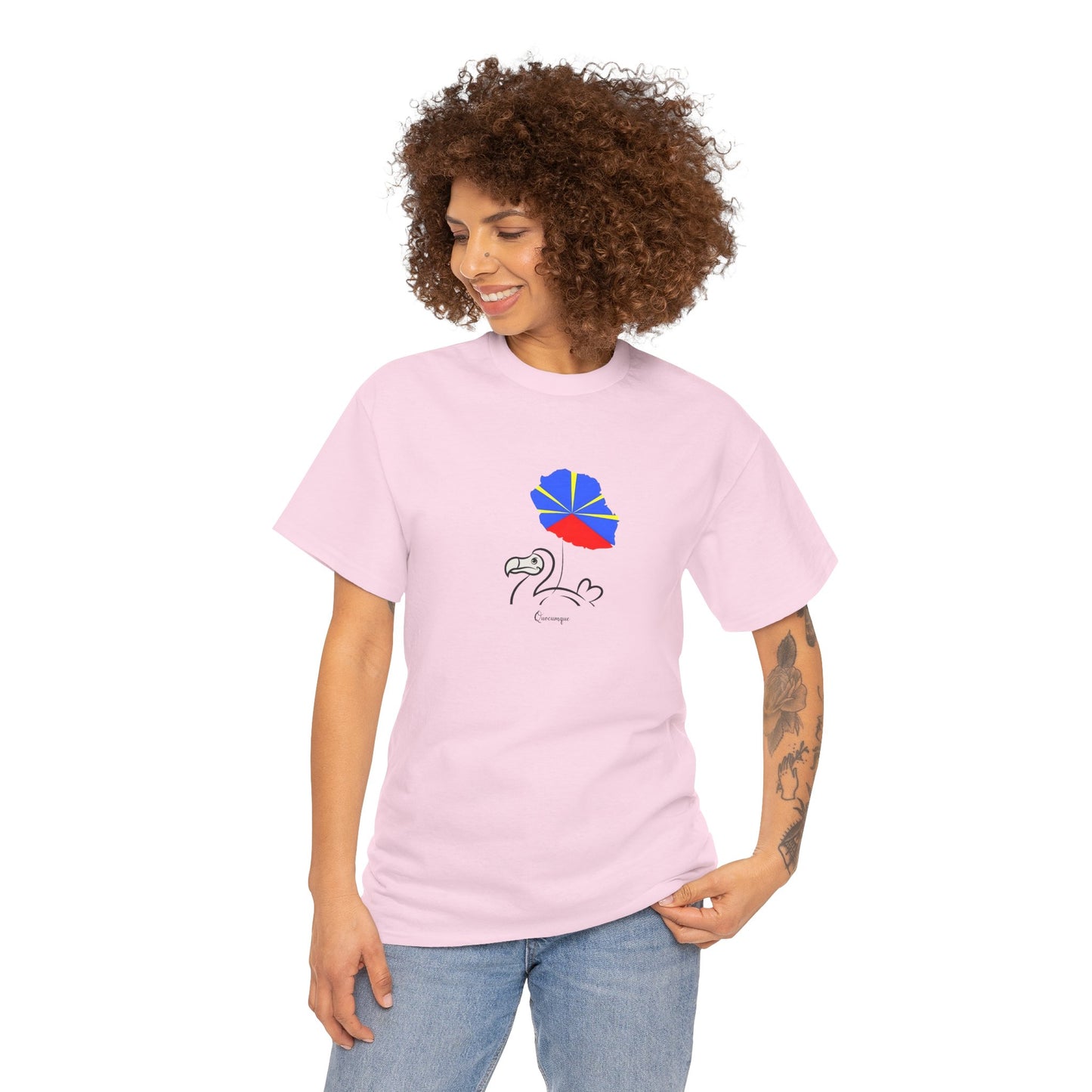 T-shirt "Dodo Ballon ", Île de La Réunion", Confort Coton, Sobre, Elégant, Souvenir Unique, Cadeau, Unisexe, Esprit Voyageur
