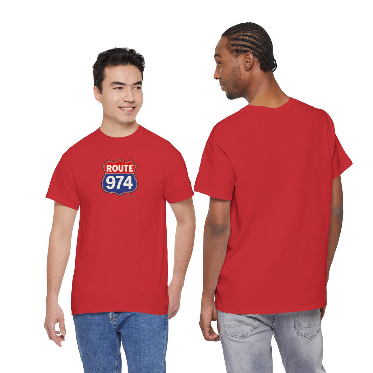 T-shirt "Route 974", Exotisme, Destination Île de La Réunion, Confort Coton, Sobre, Elégant, Souvenir Unique, Cadeau, Unisexe, Esprit Voyageur