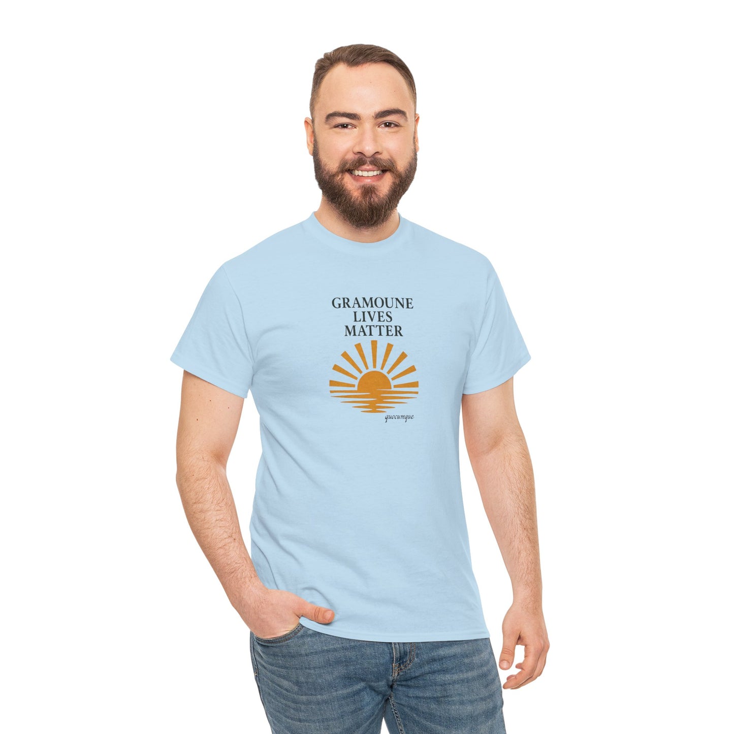 T-shirt "Gramoune", Soleil, Île de La Réunion, Confort Coton, Sobre, Elégant, Souvenir Unique, Cadeau, Unisexe, Esprit Voyageur