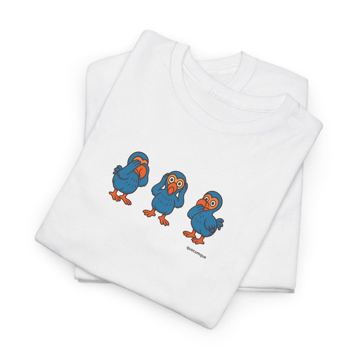 T-shirt Quocumque, "3 Dodos de la Sagesse", Confort, Souvenir Unique, Cadeau, Unisexe, Délicatesse, Homme, Femme, Adulte, Sportif, Liberté, Détente