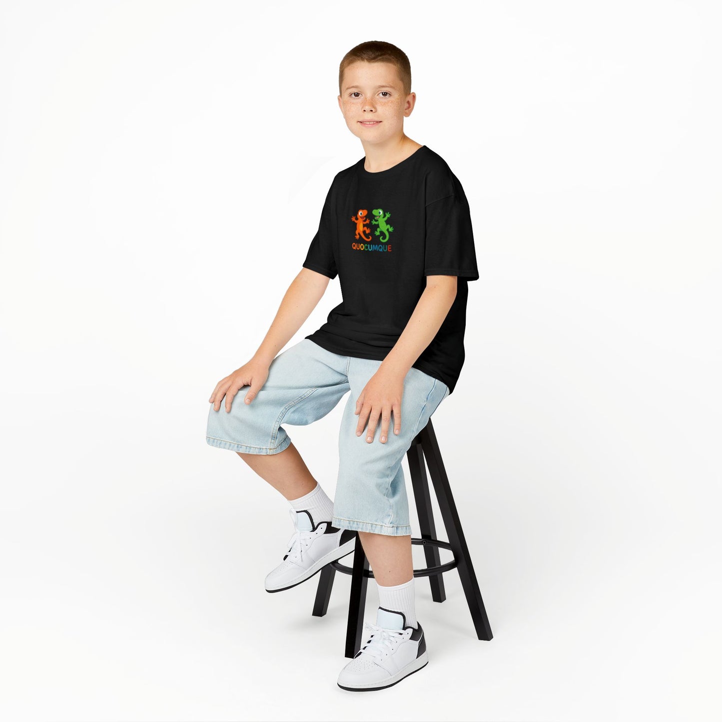 T-shirt Quocumque, "Margouillat Duo", Animal Mascotte Réunion, Douceur Coton, Pour les enfants de 5-6 ans( Taille XS), Pour les 7-8 ans( taille S), Pour les 9-10 ans( taille M), Pour les 11-12 ans( taille L), Pour les 13-14 ans( taille XLS)