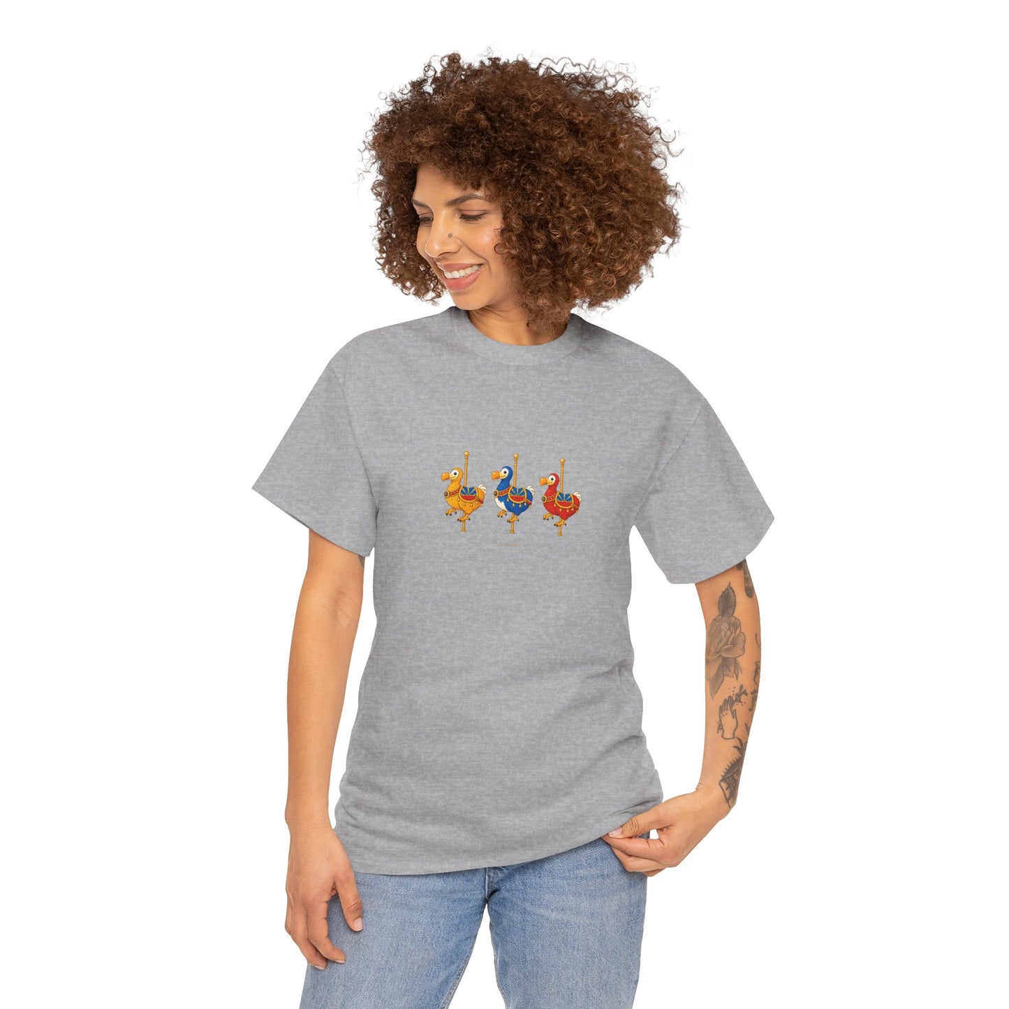 T-shirt Quocumque " Carrousel", Île de La Réunion, Confort Coton, Elégant, Souvenir Unique, Cadeau, Unisexe, Esprit Voyageur, Créole, Bourbon