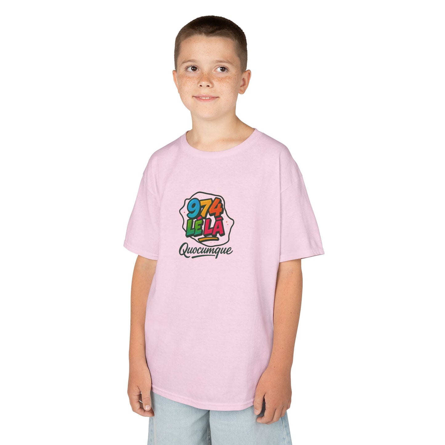 T-shirt "974 Lé Là", Île de La Réunion, Douceur Coton, Pour les enfants de 5-6 ans( Taille XS), Pour les 7-8 ans( taille S), Pour les 9-10 ans( taille M), Pour les 11-12 ans( taille L), Pour les 13-14 ans( taille XLS)
