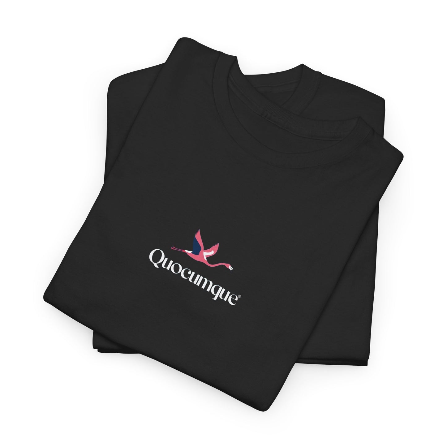 T-shirt Quocumque "Flamand Rose", Adulte, Confort Coton, Sobre, Elégant, Souvenir Unique, Cadeau, Unisexe, Classique, Rose éclatant, Femme