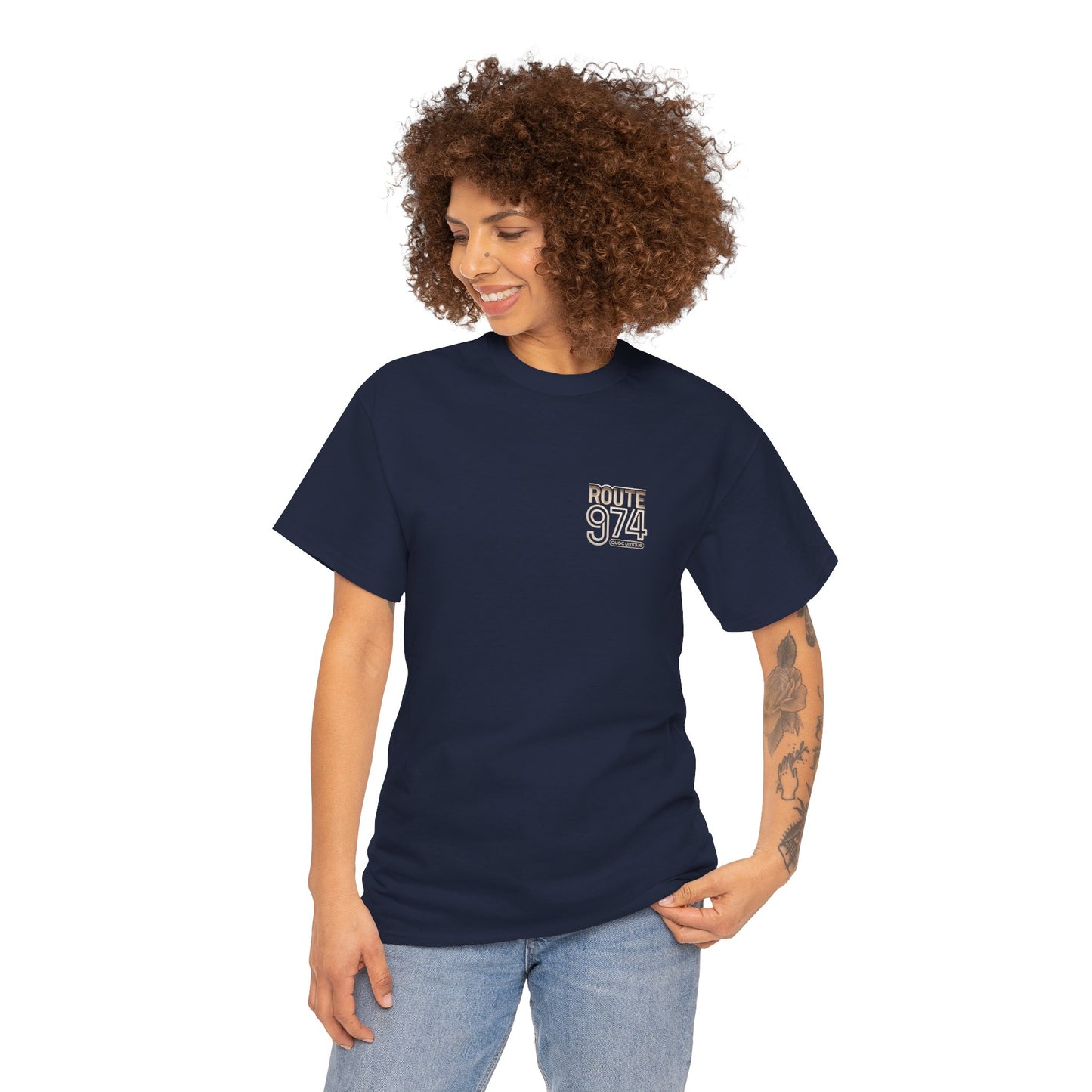 Copy of T-shirt "Route 974", Destination île de La Réunion, Confort Coton, Sobre, Elégant, Souvenir Unique, Cadeau, Unisexe, Esprit Voyageur