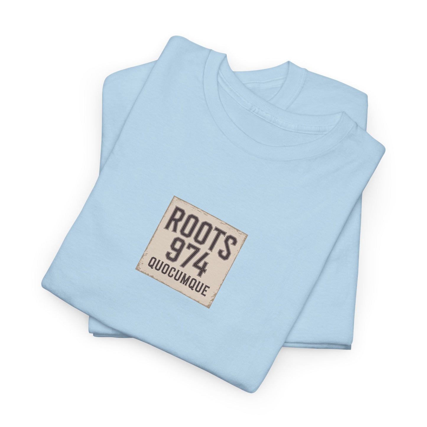 T-shirt "Roots 974", Exotisme, Destination Île de La Réunion, Confort Coton, Sobre, Elégant, Souvenir Unique, Cadeau, Unisexe, Esprit Voyageur