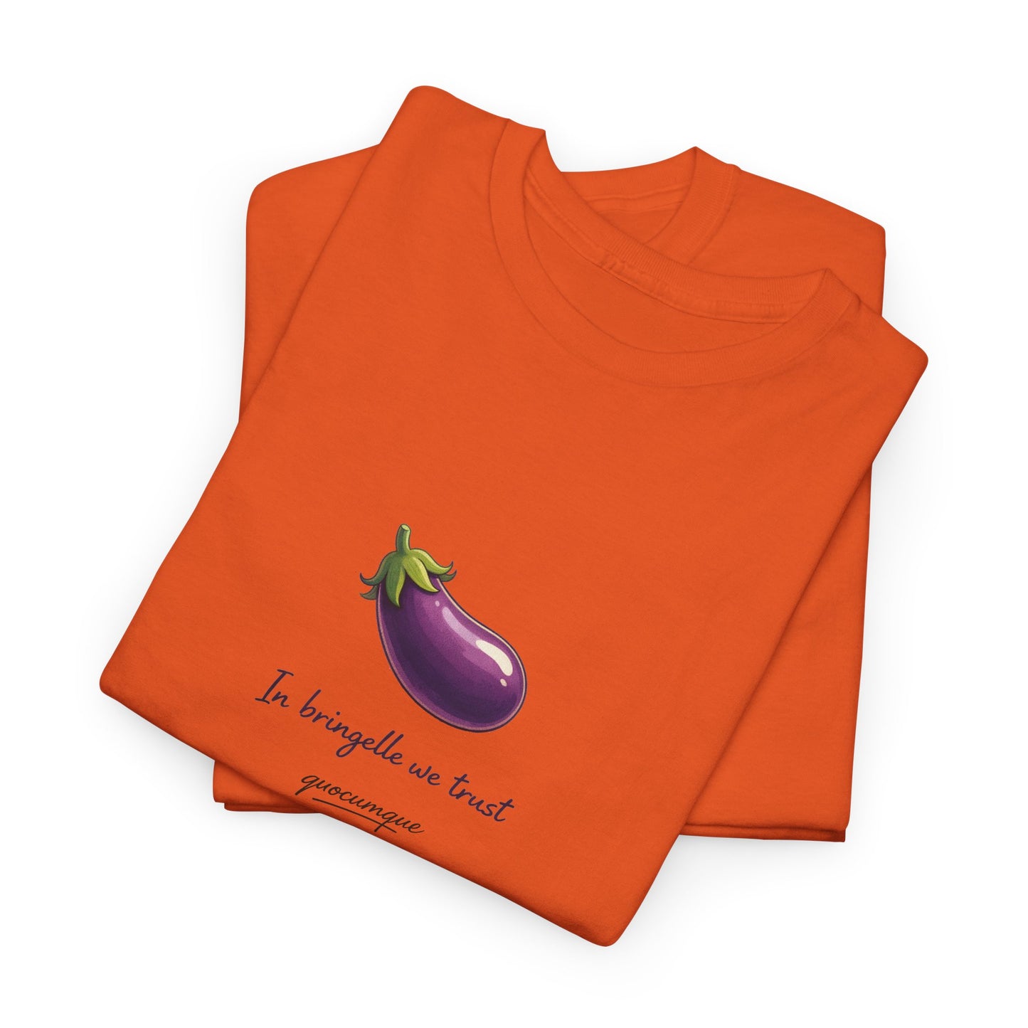 T-shirt Quocumque "Bringelle", Confort Coton, Sobre, Elégant, Souvenir Unique, Cadeau, Unisexe, Esprit Voyageur, Adulte, Espace