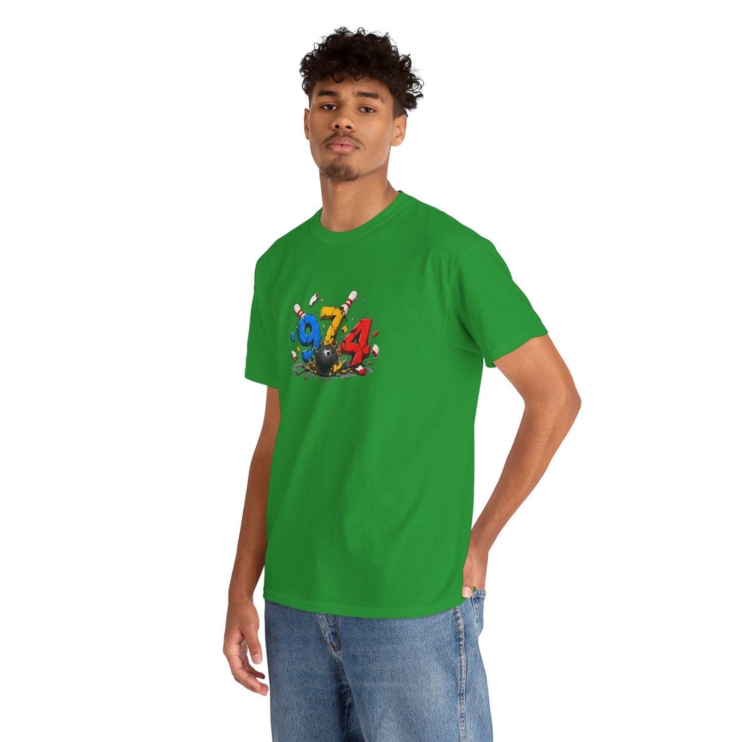 T-shirt " 974 Bowling ", Destination Île de La Réunion, Confort Coton, Sobre, Elégant, Souvenir Unique, Vêtement Adulte, Unisexe, Esprit Voyageur
