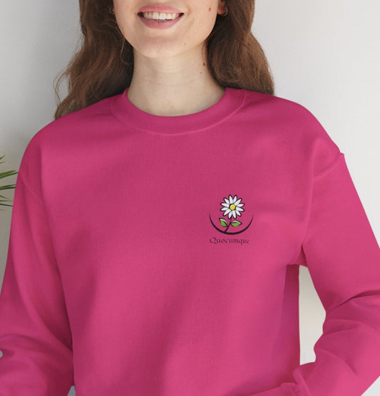 Sweat-Shirt Quocumque " Marguerite", Fleur des Champs, Style Tropical Été, Mode Plage Unisexe, Adulte, Homme, Femme, Décontracté, Élégant