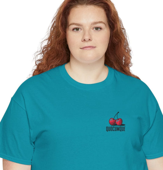 T-shirt Quocumque, Cerises Rouges,  Sobre, Elégant, Souvenir Unique, Cadeau, Unisexe, Adulte, Sportif, Sportive, Double, Simple, Goût Sucré