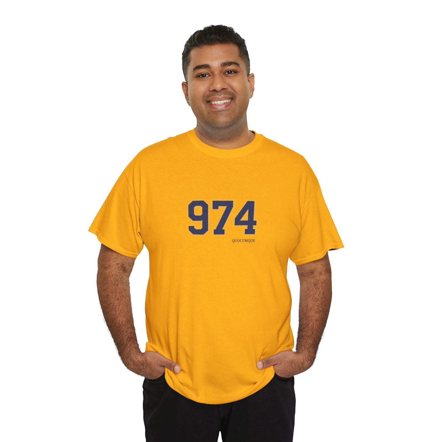 T-shirt " 974 ", Destination Île de La Réunion, Confort Coton, Sobre, Elégant, Souvenir Unique, Vêtement Adulte, Unisexe, Esprit Voyageur