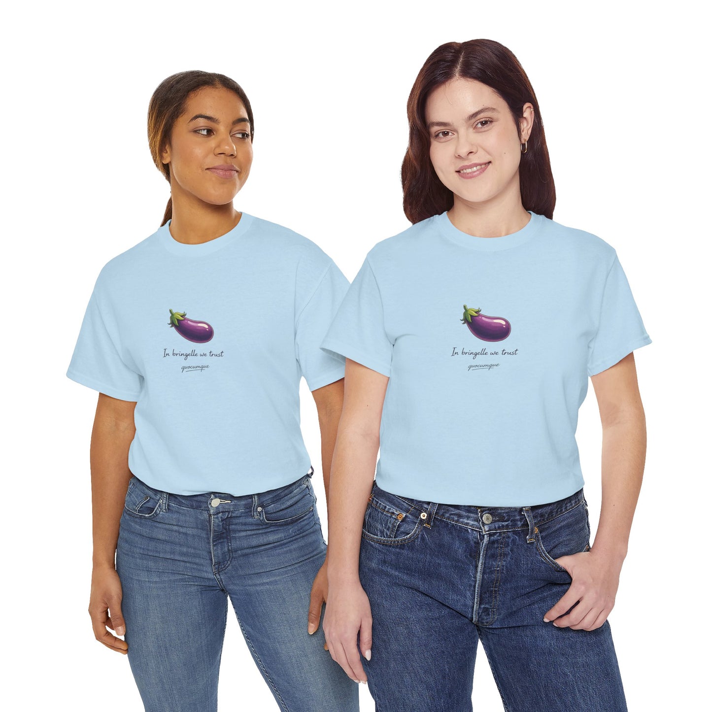 T-shirt Quocumque "Bringelle", Confort Coton, Sobre, Elégant, Souvenir Unique, Cadeau, Unisexe, Esprit Voyageur, Adulte, Espace