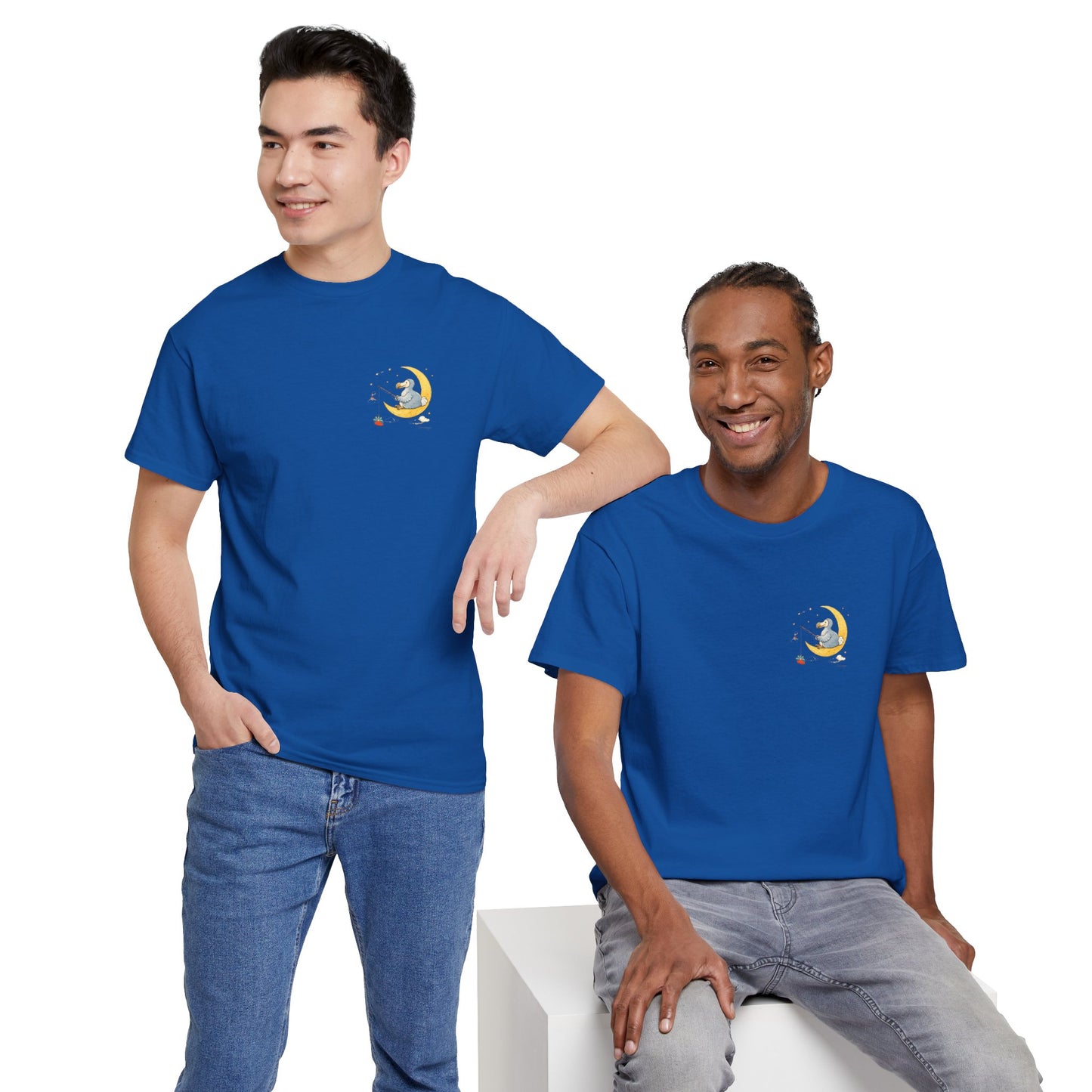 T-shirt "Dodo Lune ", Île de La Réunion", Confort Coton, Sobre, Elégant, Souvenir Unique, Cadeau, Unisexe, Esprit Voyageur