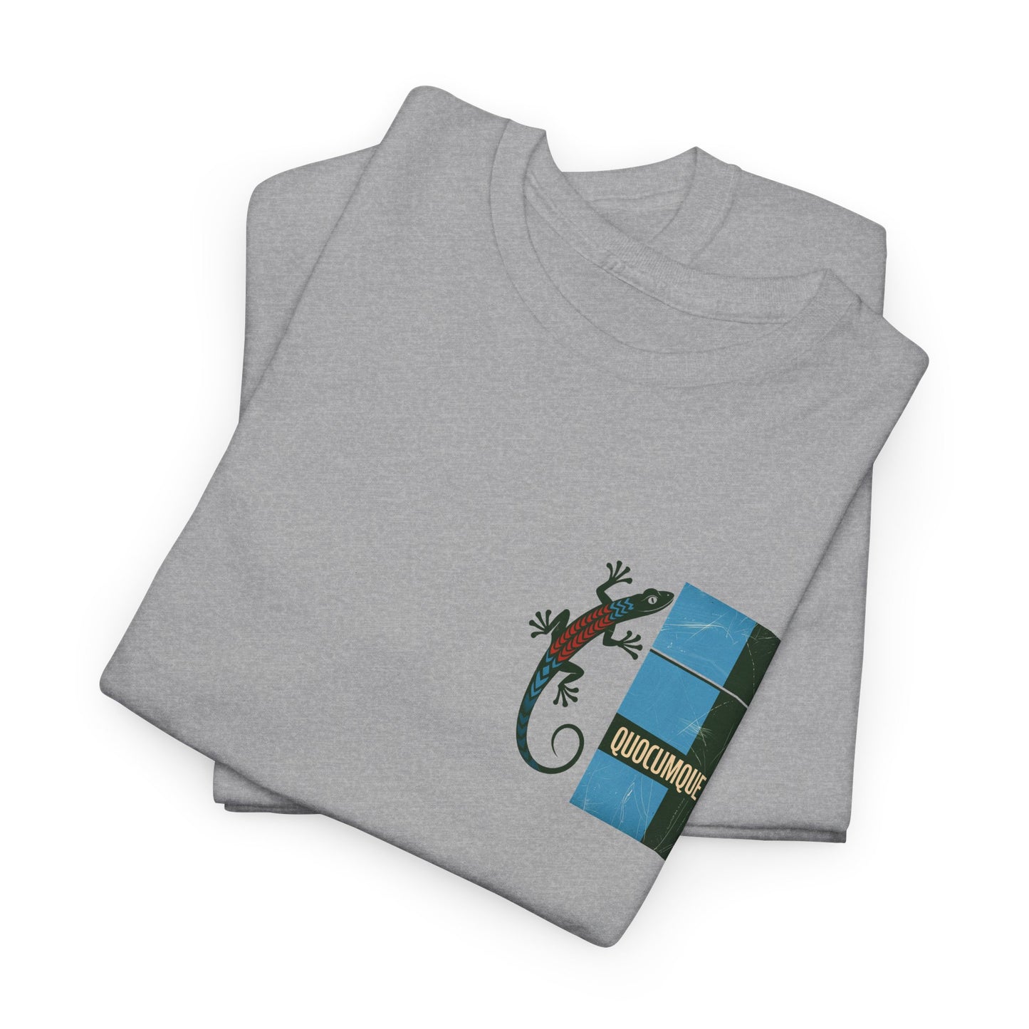 T-shirt Quocumque, "Margouillat", Stylisé, Discret, Île de La Réunion, Confort Coton, Elégant, Souvenir Unique, Cadeau, Unisexe, Esprit Voyageur, Créole, Bourbon