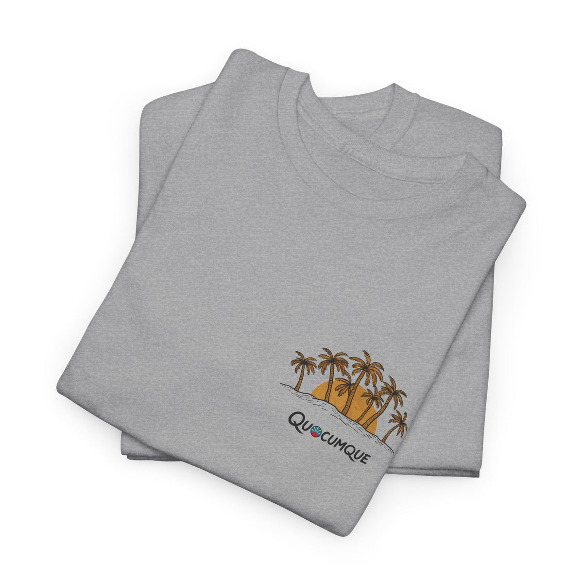 T-shirt " Palmiers", Destination Île de La Réunion, Confort Coton, Sobre, Elégant, Souvenir Unique, Vêtement Adulte, Unisexe, Esprit Voyageur