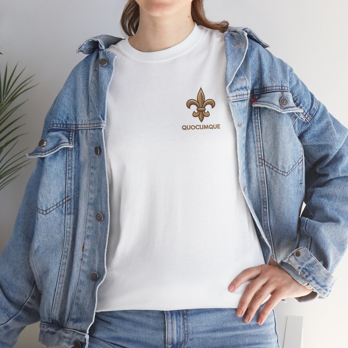T-Shirt Quocumque, "Fleur de Lys" , Elégant, Homme, Femme, Adulte, Sobre, Confort Coton, Usage Quotidien, Unisexe, Vêtement Royal, Toute Saison, Plage, Ville