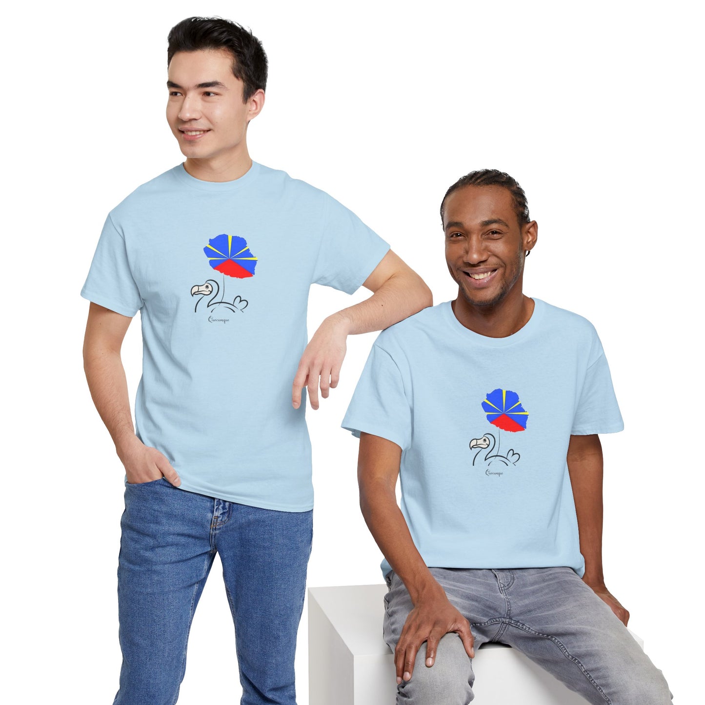 T-shirt "Dodo Ballon ", Île de La Réunion", Confort Coton, Sobre, Elégant, Souvenir Unique, Cadeau, Unisexe, Esprit Voyageur
