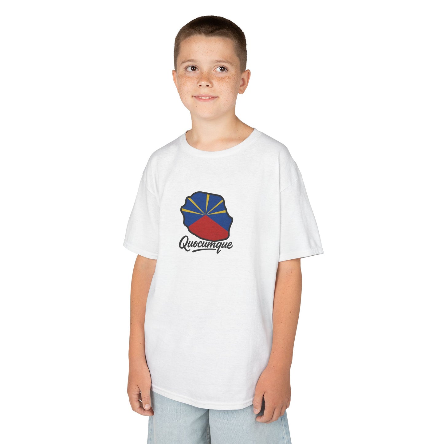 T-shirt " Drapeau Pays", Île de La Réunion, Douceur Coton, Pour les enfants de 5-6 ans( Taille XS), Pour les 7-8 ans( taille S), Pour les 9-10 ans( taille M), Pour les 11-12 ans( taille L), Pour les 13-14 ans( taille XLS)
