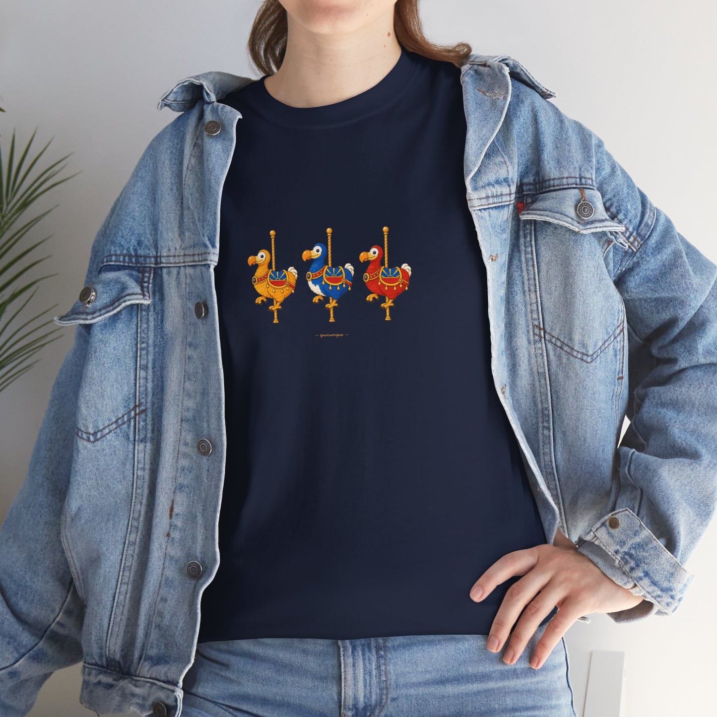 T-shirt Quocumque " Carrousel", Île de La Réunion, Confort Coton, Elégant, Souvenir Unique, Cadeau, Unisexe, Esprit Voyageur, Créole, Bourbon