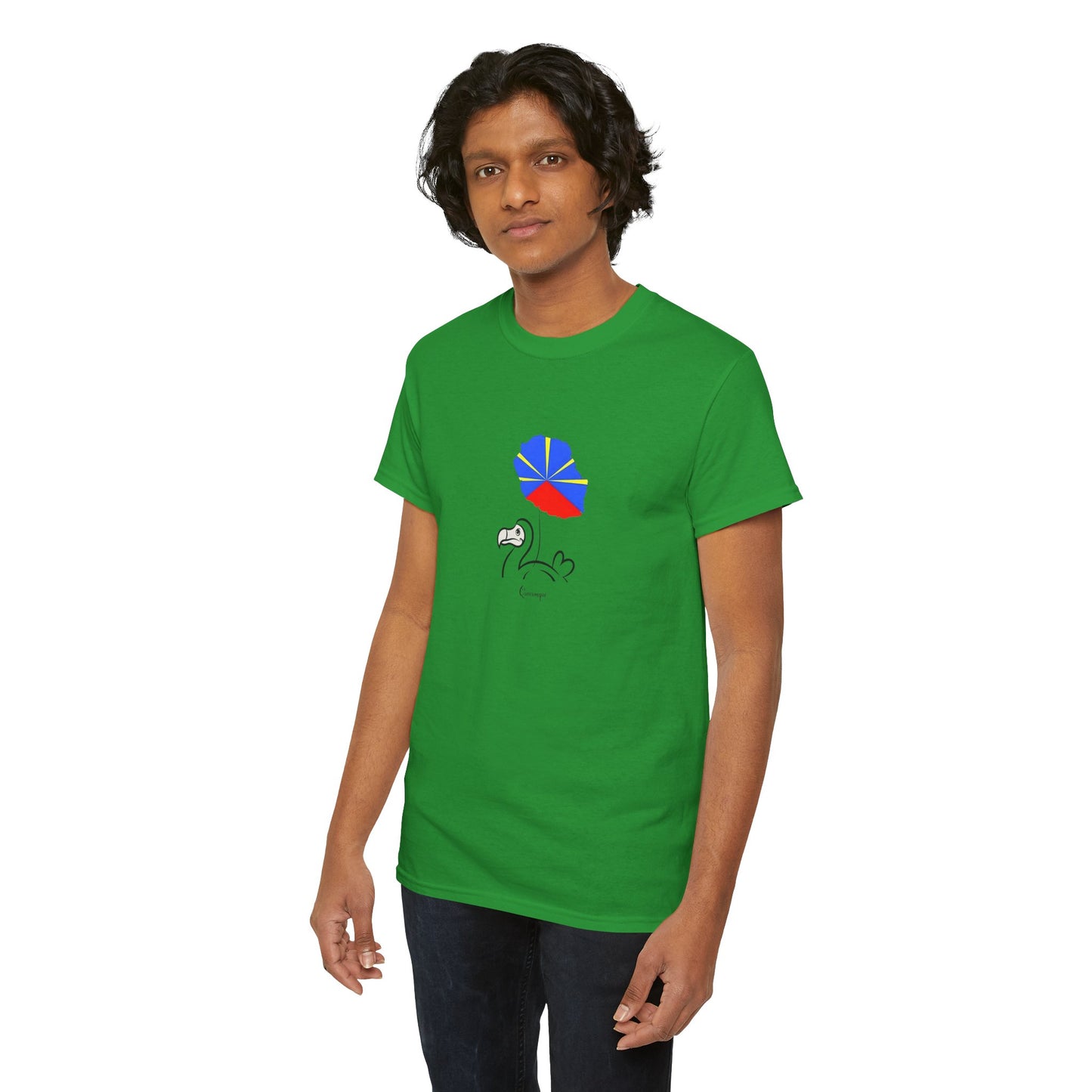 T-shirt "Dodo Ballon ", Île de La Réunion", Confort Coton, Sobre, Elégant, Souvenir Unique, Cadeau, Unisexe, Esprit Voyageur