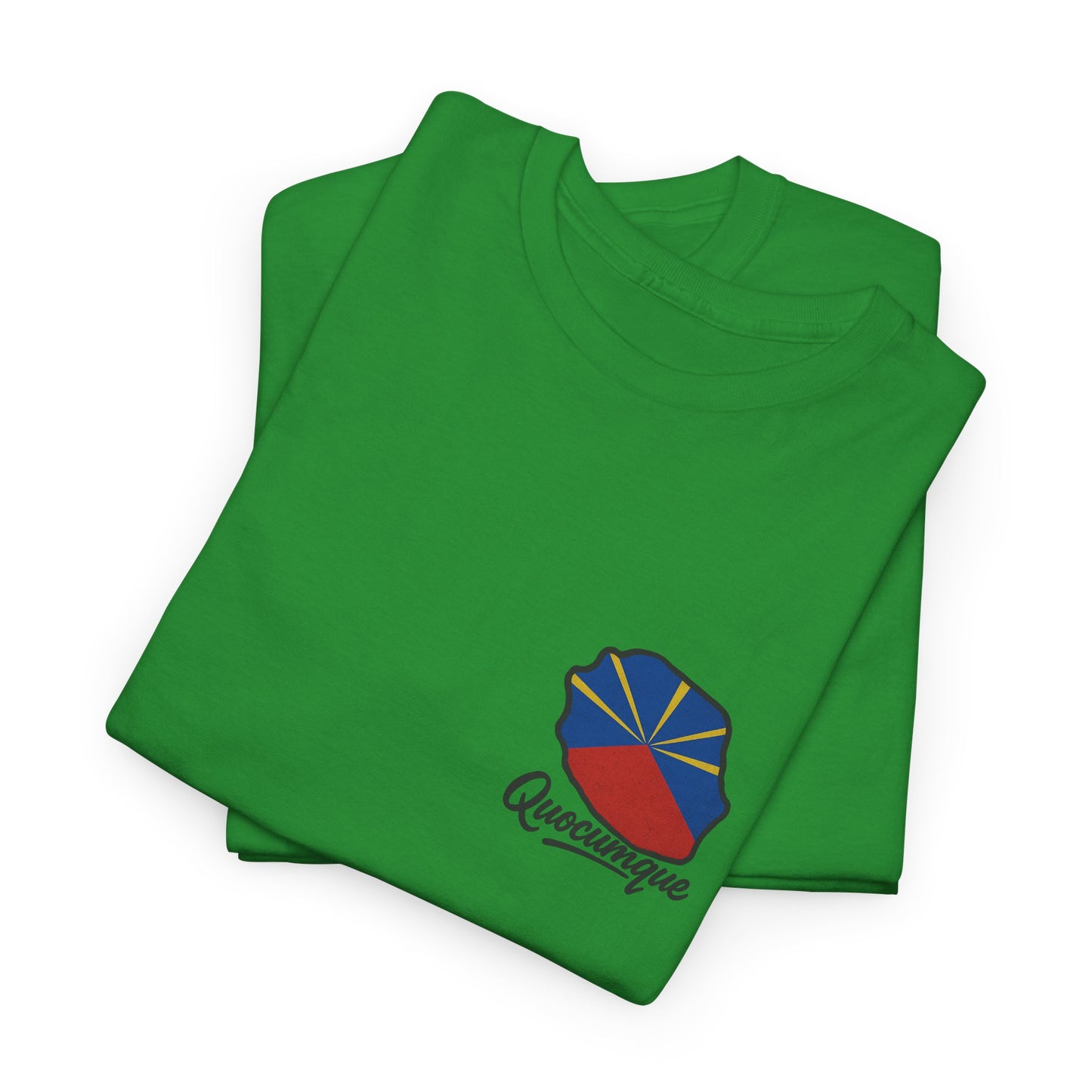 T-shirt "Drapeau Pays", Exotisme, Destination Île de La Réunion, Confort Coton, Sobre, Elégant, Souvenir Unique, Cadeau, Unisexe, Esprit Voyageur