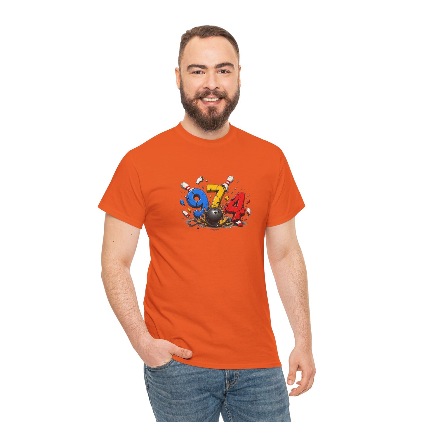 T-shirt " 974 Bowling ", Destination Île de La Réunion, Confort Coton, Sobre, Elégant, Souvenir Unique, Vêtement Adulte, Unisexe, Esprit Voyageur