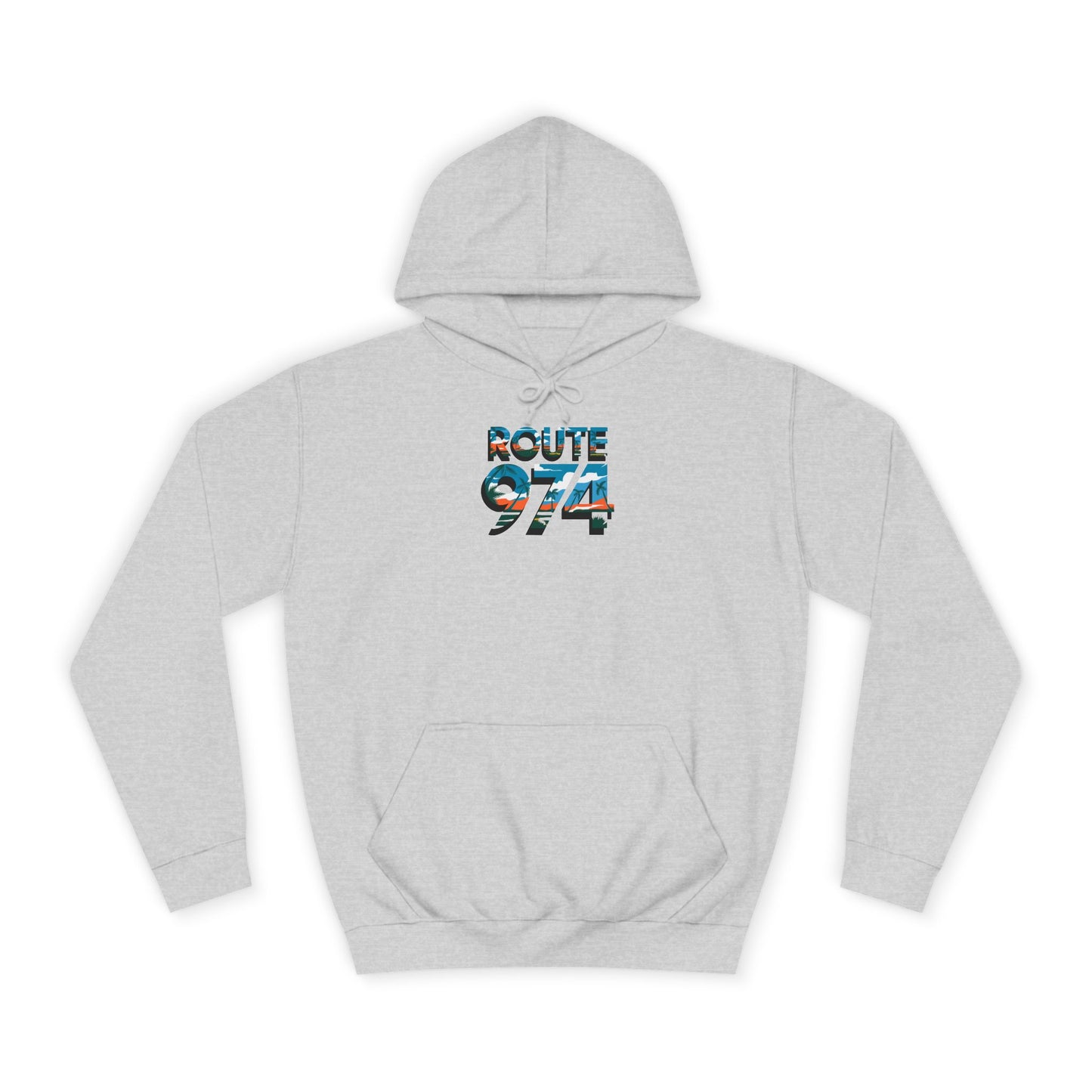 Sweat à Capuche "Route 974" pour Adulte, Hoodie, Unisexe, Élégance, Sobriété, Homme, Femme, Indicatif Réunion