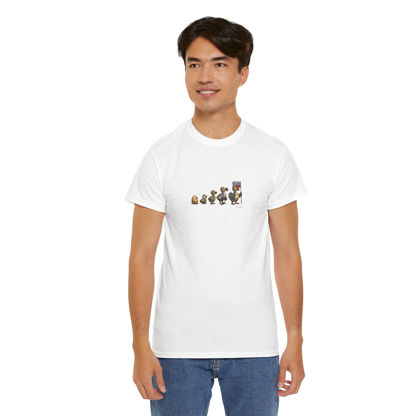 T-shirt Quocumque, " Dodo Evolution ", Île de La Réunion, Confort Coton, Elégant, Souvenir Unique, Cadeau, Unisexe, Esprit Voyageur, Créole, Bourbon