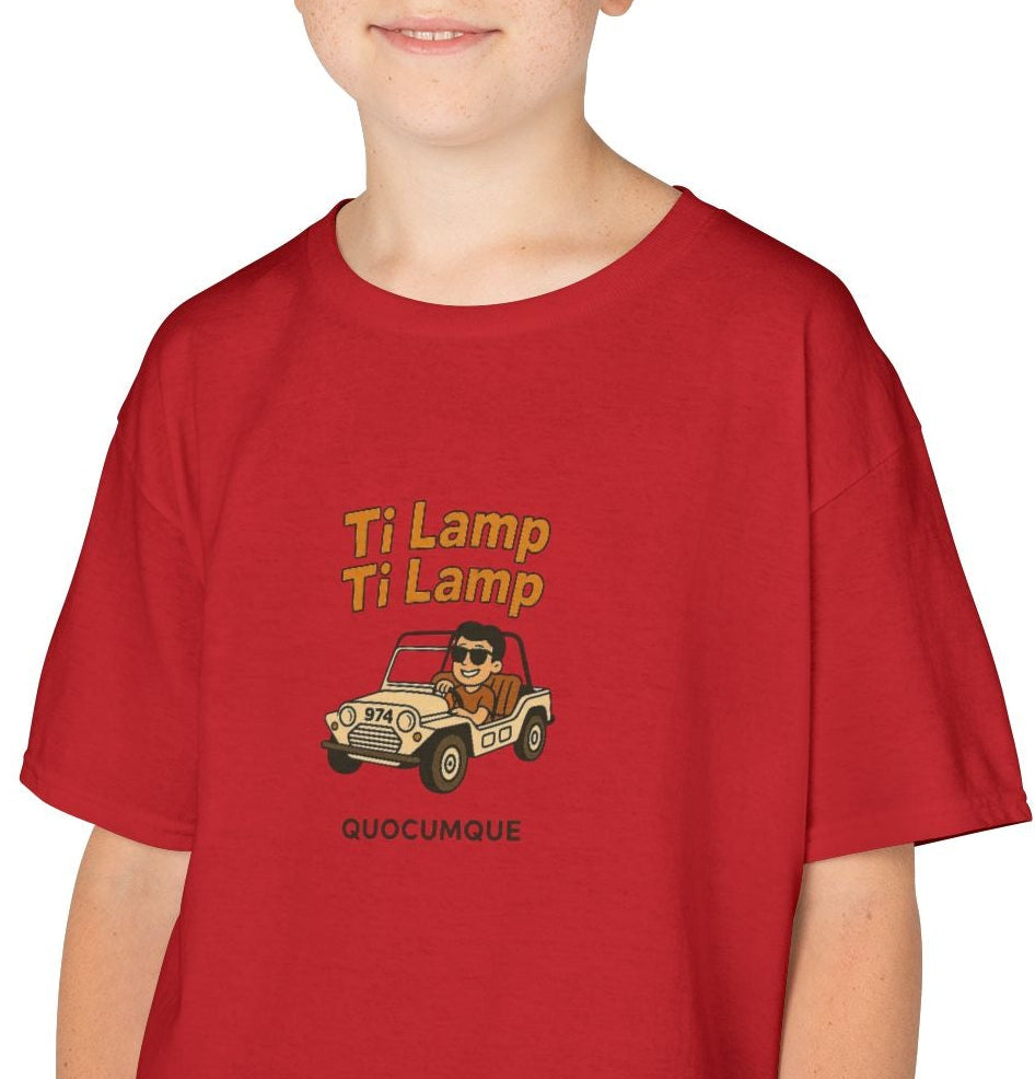 T-shirt "Ti Lamp Ti Lamp", Pour Marmailles, Douceur Coton, Pour les enfants de 5-6 ans( Taille XS), Pour les 7-8 ans( taille S), Pour les 9-10 ans( taille M), Pour les 11-12 ans( taille L), Pour les 13-14 ans( taille XLS)