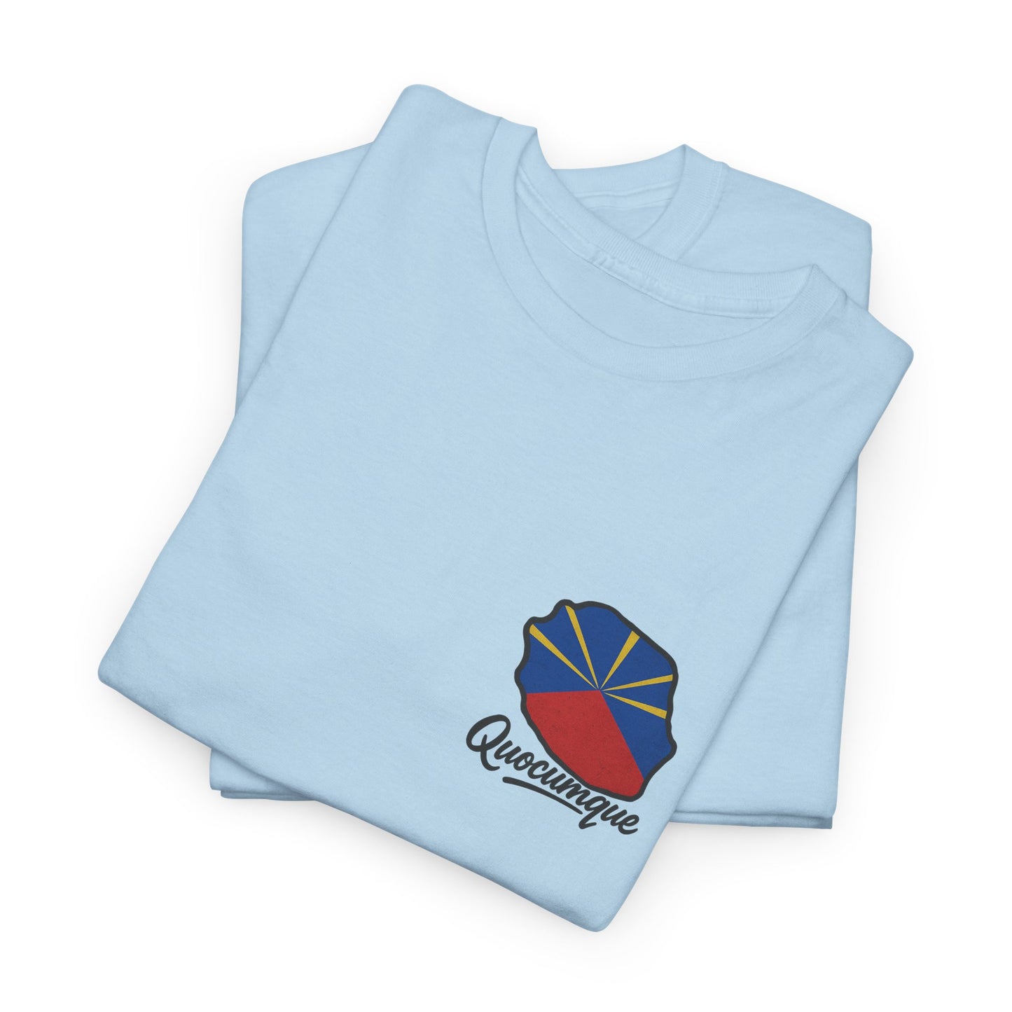 T-shirt "Drapeau Pays", Exotisme, Destination Île de La Réunion, Confort Coton, Sobre, Elégant, Souvenir Unique, Cadeau, Unisexe, Esprit Voyageur
