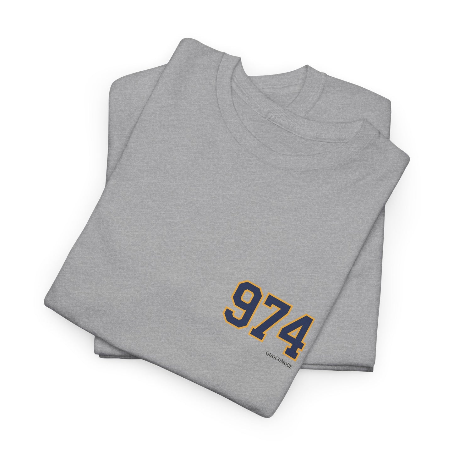 T-shirt " 974 ", Destination Île de La Réunion, Confort Coton, Sobre, Elégant, Souvenir Unique, Vêtement Adulte, Unisexe, Esprit Voyageur