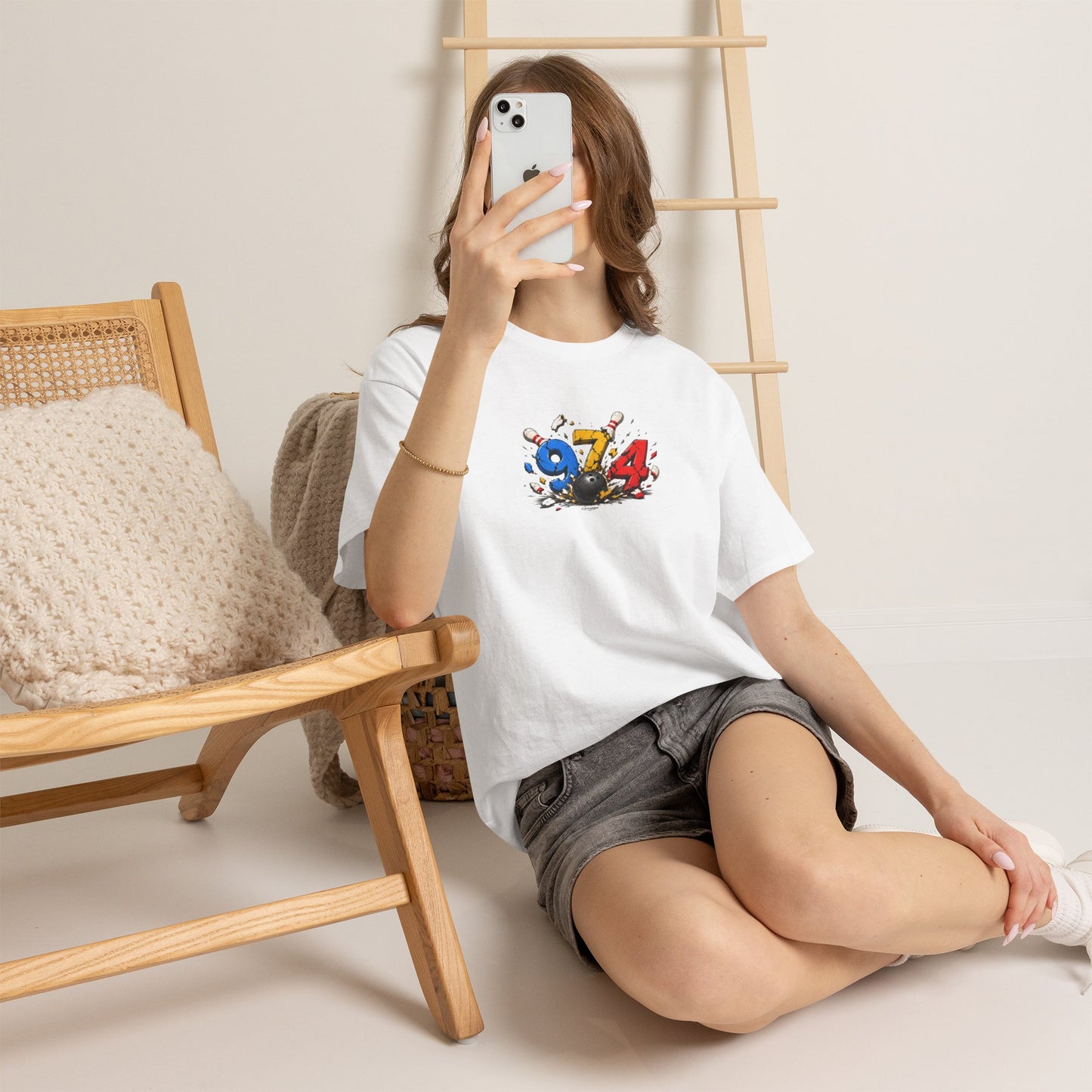 T-shirt " 974 Bowling ", Destination Île de La Réunion, Confort Coton, Sobre, Elégant, Souvenir Unique, Vêtement Adulte, Unisexe, Esprit Voyageur