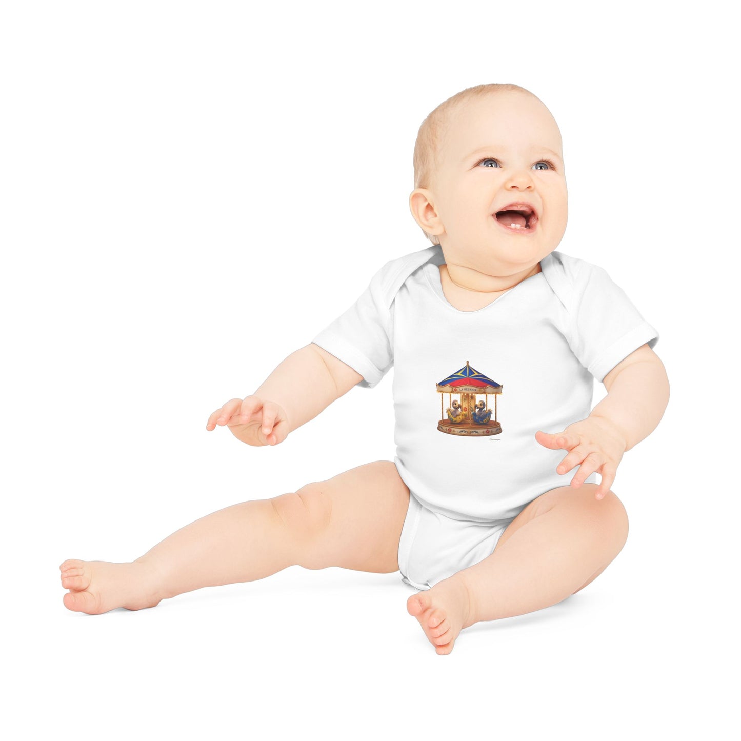 Body Bébé "Dodo Manège", Île de La Réunion, Douceur Coton, Cadeau Naissance,  Confort Coton Bio, Style Unique, Cadeau Parfait